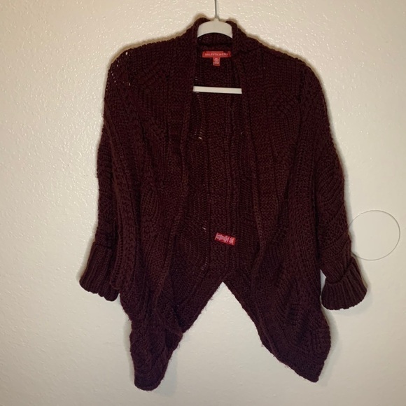 SAKS FIFTH AVENUE OPEN FRONT CABLE KNIT CARDIGAN - Picture 2 of 4